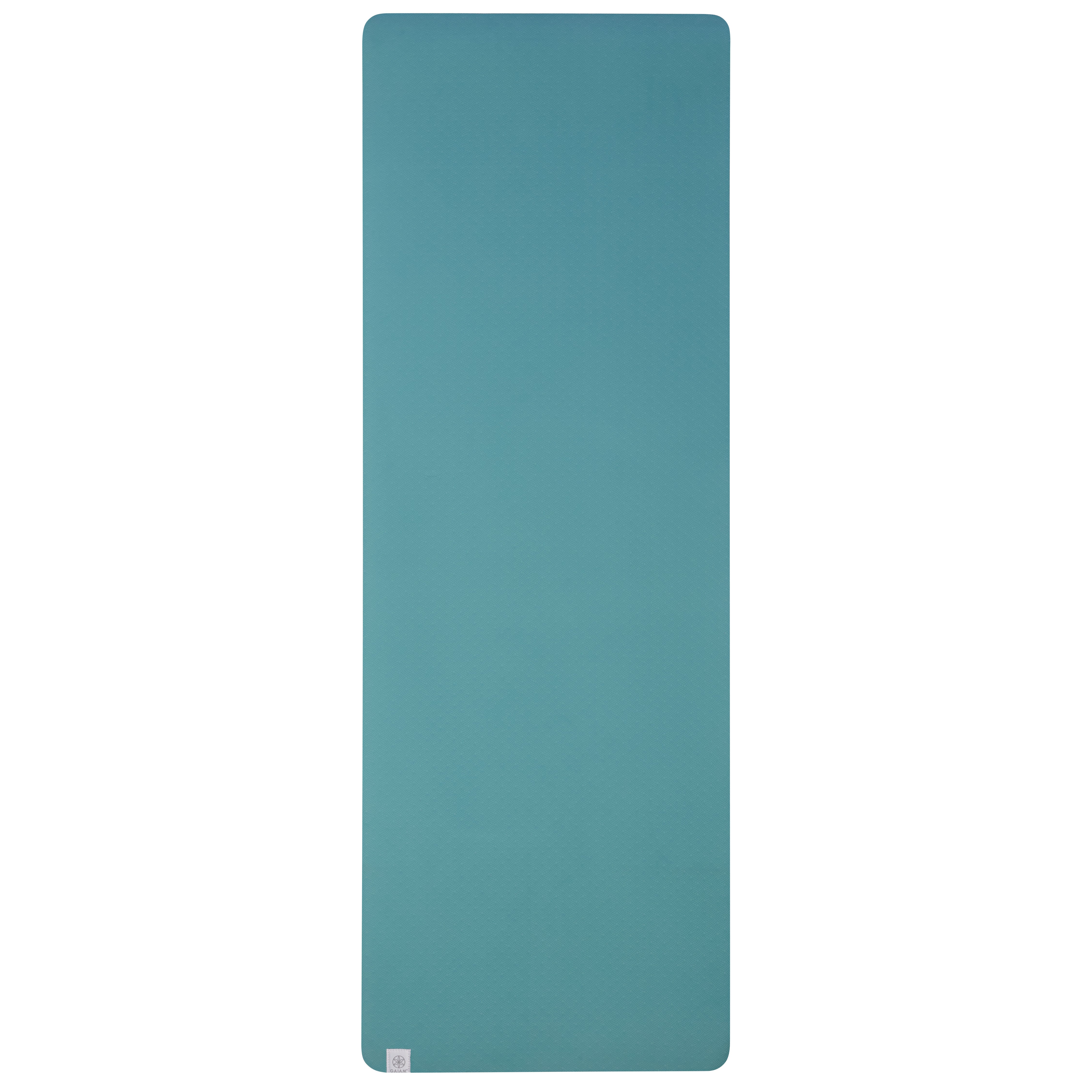 Gaiam Performance Yoga Mat (6mm) Seafoam/Dusty Pink flat