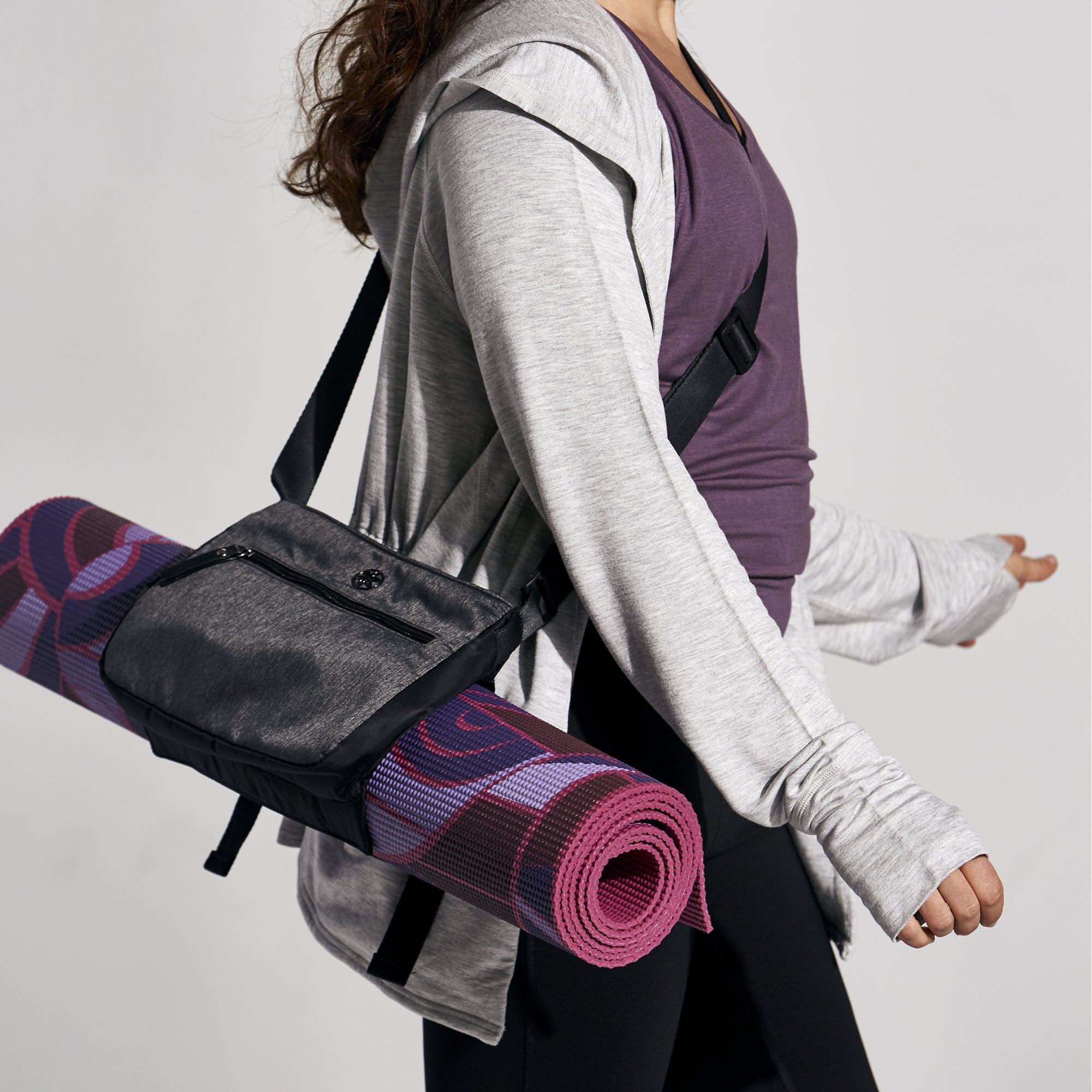 Wander Free Yoga Mat Pouch holding mat