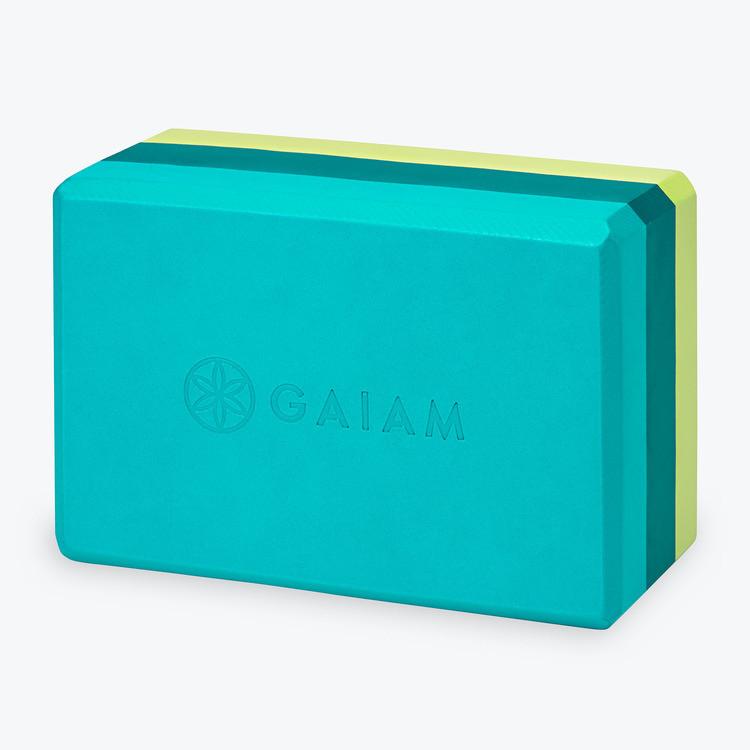 Teal Tri-Color Yoga Block